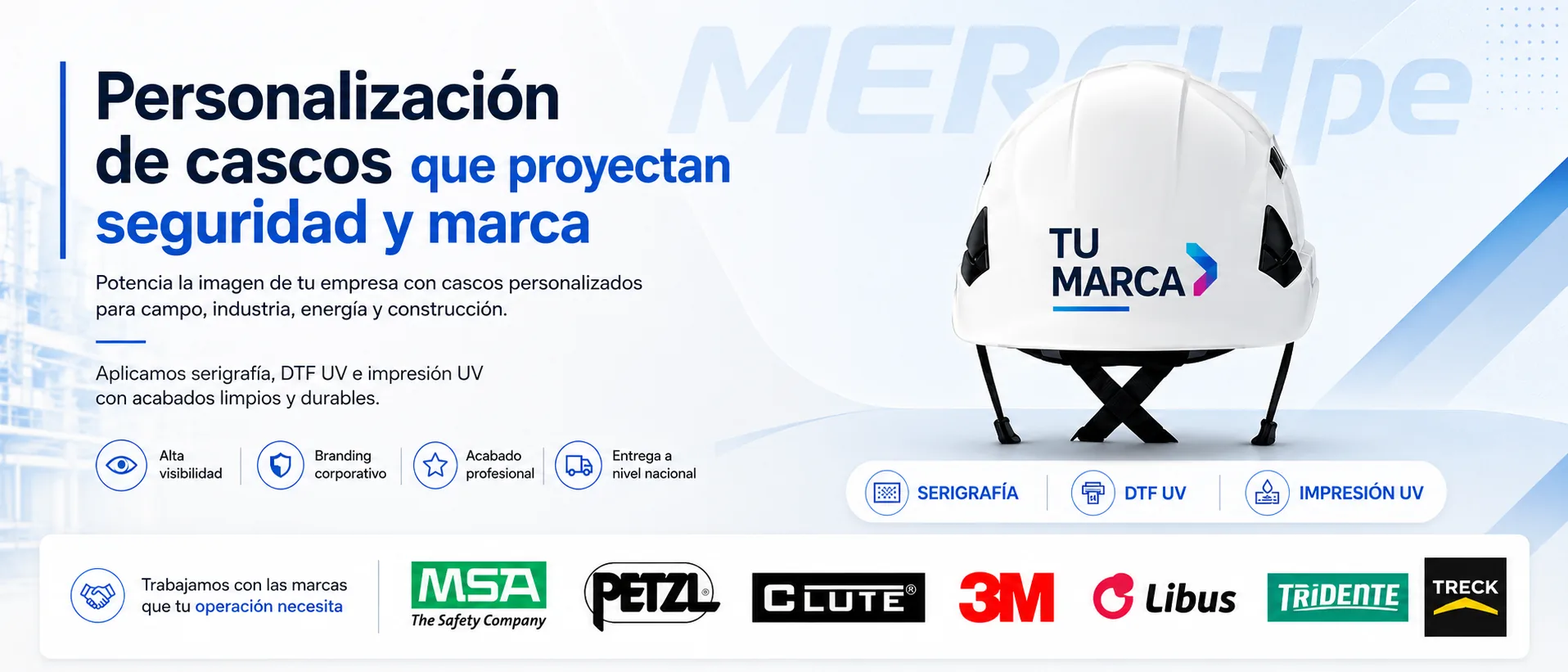 Merchandising industrial para campañas de seguridad HSE, capacitaciones y equipos de trabajo en campo